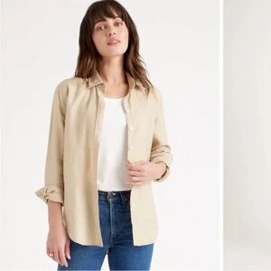 Quince 100% European Linen Long Sleeve Shirt - Driftwood - Medium